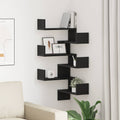 vidaXL Wandregal 2 pcs Schwarz Eichen-Optik 40 x 40 x 49,5 cm