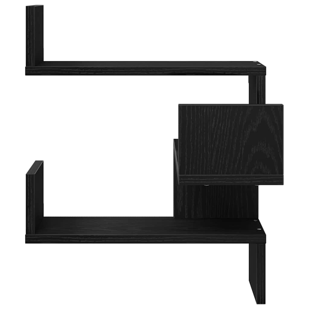 vidaXL Wandregal 2 pcs Schwarz Eichen-Optik 40 x 40 x 49,5 cm