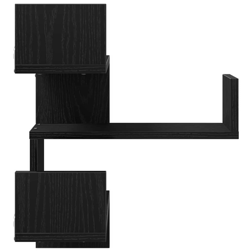 vidaXL Wandregal 2 pcs Schwarz Eichen-Optik 40 x 40 x 49,5 cm