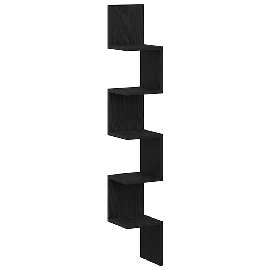 vidaXL Eckregal Schwarz Eichen-Optik 20 x 20 x 127,5 cm Holzwerkstoff