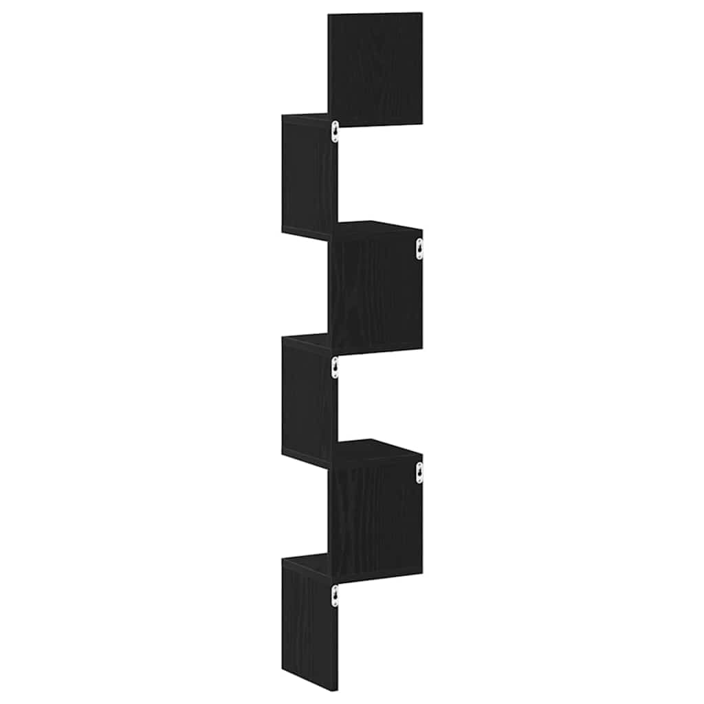 vidaXL Eckregal Schwarz Eichen-Optik 20 x 20 x 127,5 cm Holzwerkstoff