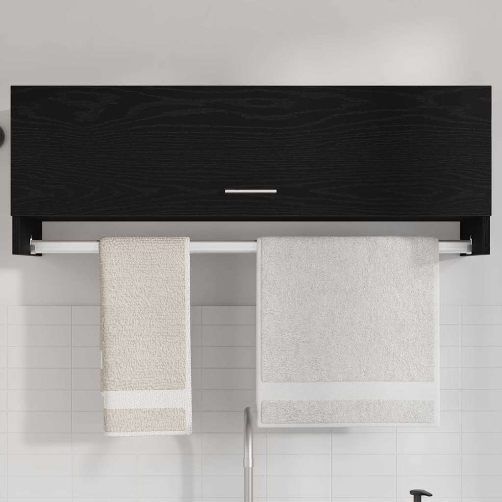 vidaXL Kleiderschrank Schwarz Eichen-Optik 100 x 32,5 x 35 cm