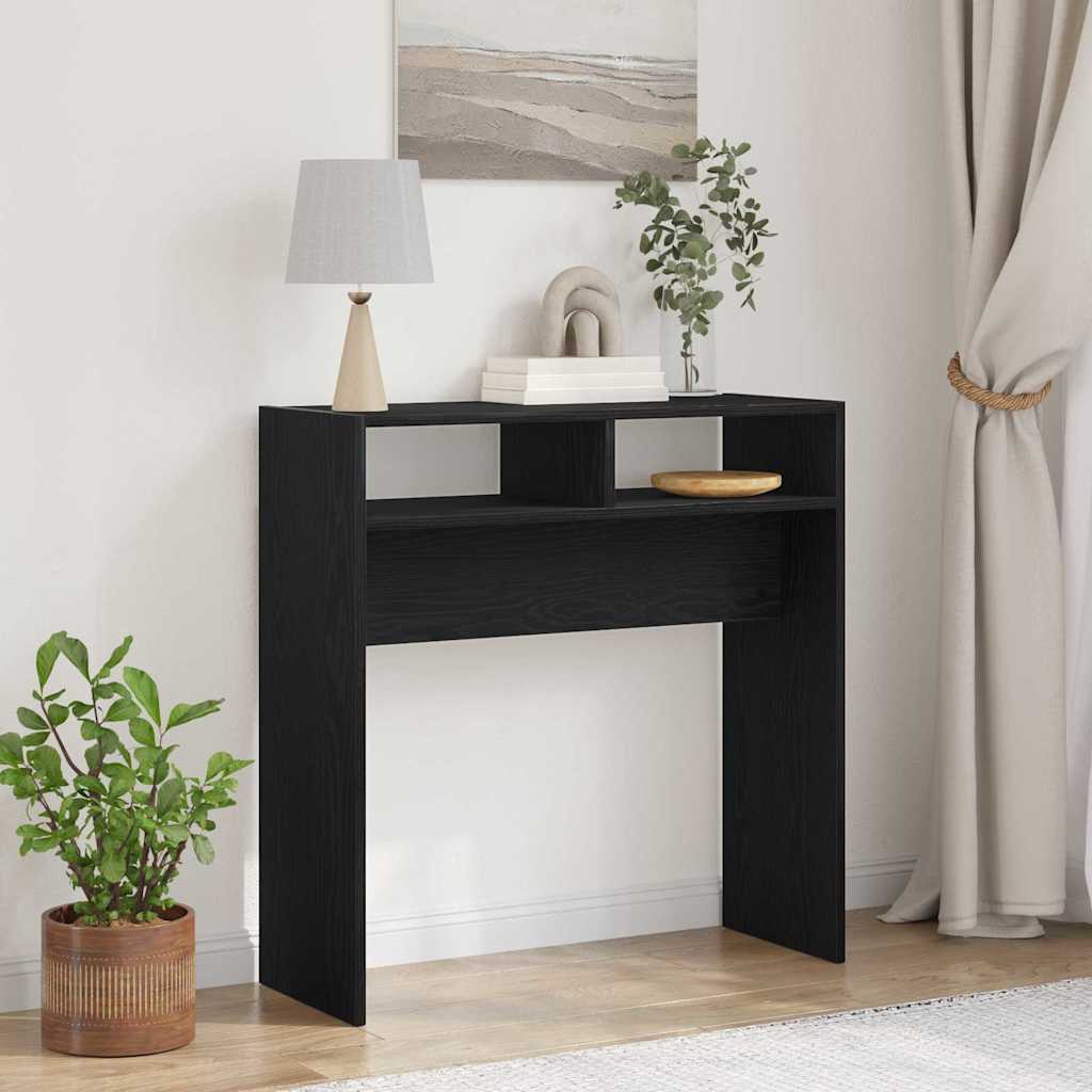 vidaXL Konsolentisch Schwarz Eichen-Optik 78 x 30 x 80 cm
