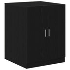 vidaXL Waschmaschinen-Schrank Schwarz Eichen-Optik Holzwerkstoff