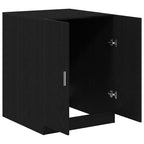 vidaXL Waschmaschinen-Schrank Schwarz Eichen-Optik Holzwerkstoff