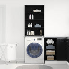 vidaXL Waschmaschinen-Schrank Schwarz Eichen-Optik 64 x 24 x 190 cm