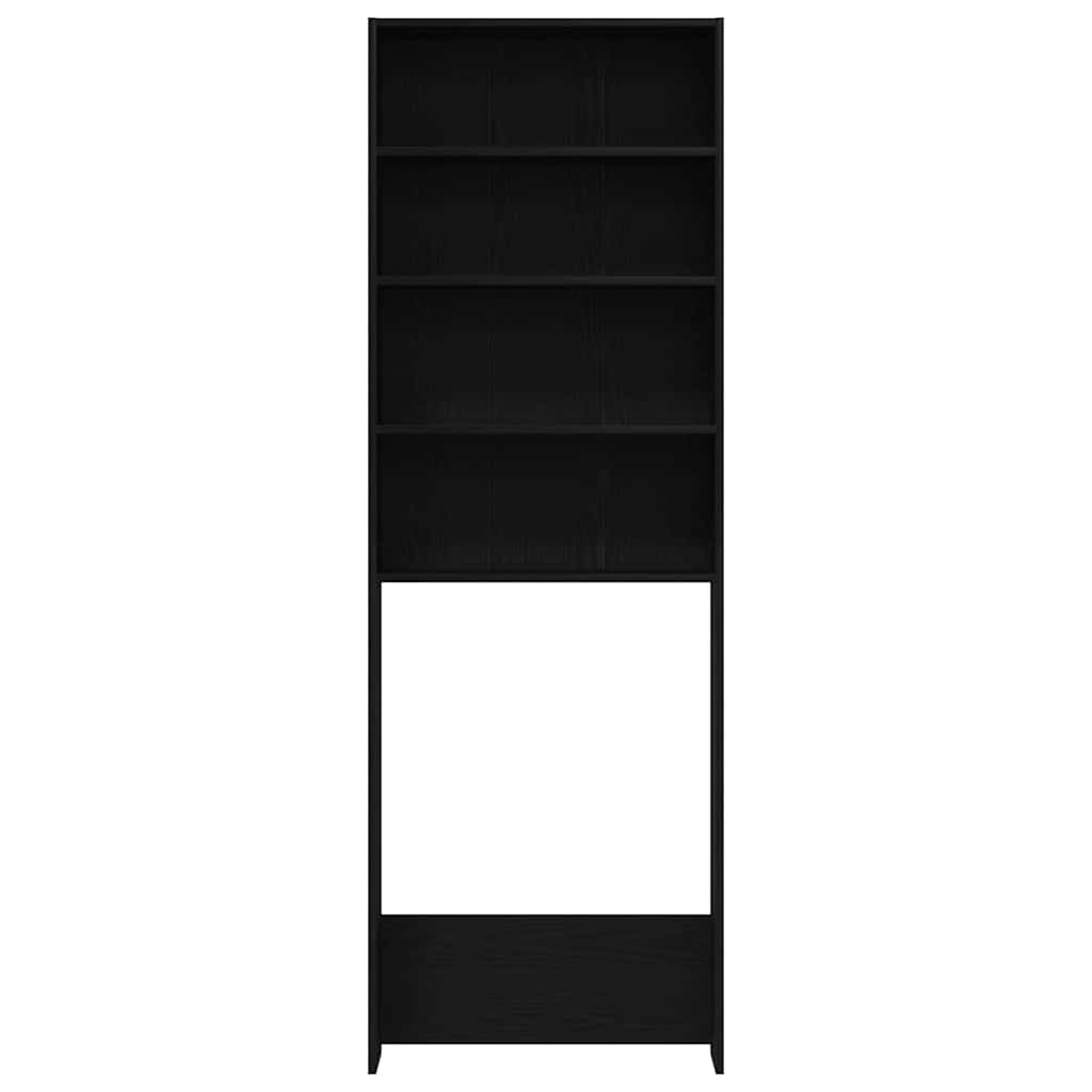 vidaXL Waschmaschinen-Schrank Schwarz Eichen-Optik 64 x 24 x 190 cm