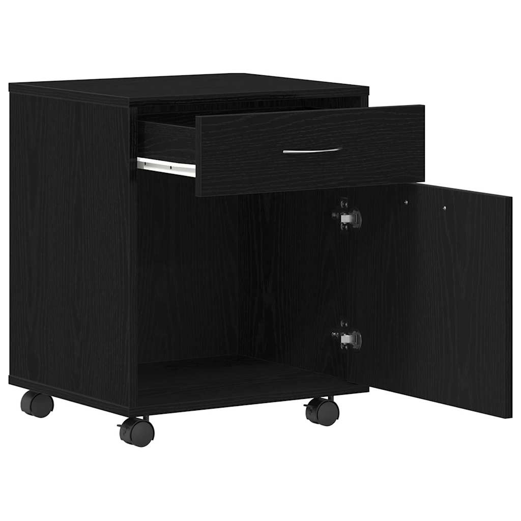 vidaXL Rollschrank Schwarz Eichen-Optik 45 x 38 x 54 cm Holzwerkstoff
