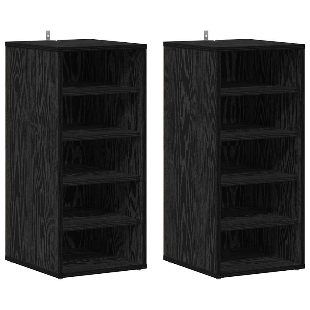vidaXL Schuhschrank 2 pcs Schwarz Eichen-Optik 32 x 35 x 70 cm