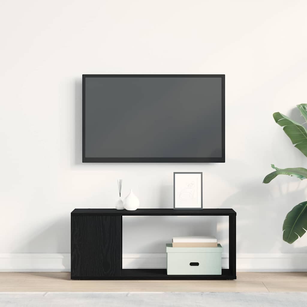 vidaXL TV-Schrankset Wandmontiert Schwarz Eichen-Optik 80 x 24 x 32 cm
