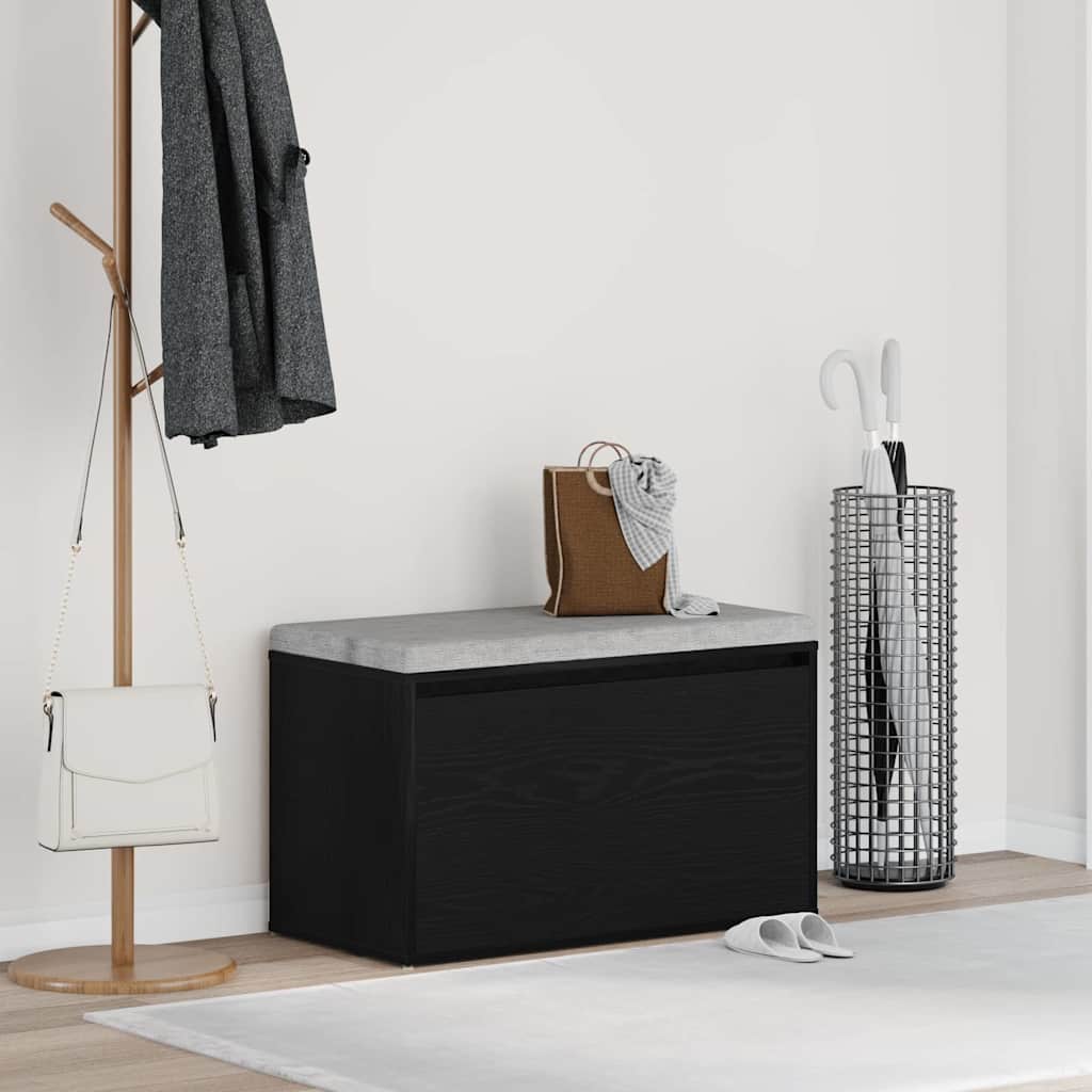 vidaXL Flurbank Schwarz Eichen-Optik 80 x 40 x 45 cm Holzwerkstoff