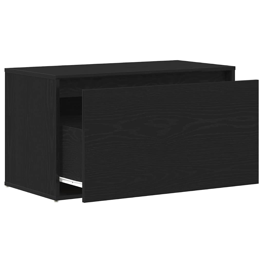 vidaXL Flurbank Schwarz Eichen-Optik 80 x 40 x 45 cm Holzwerkstoff