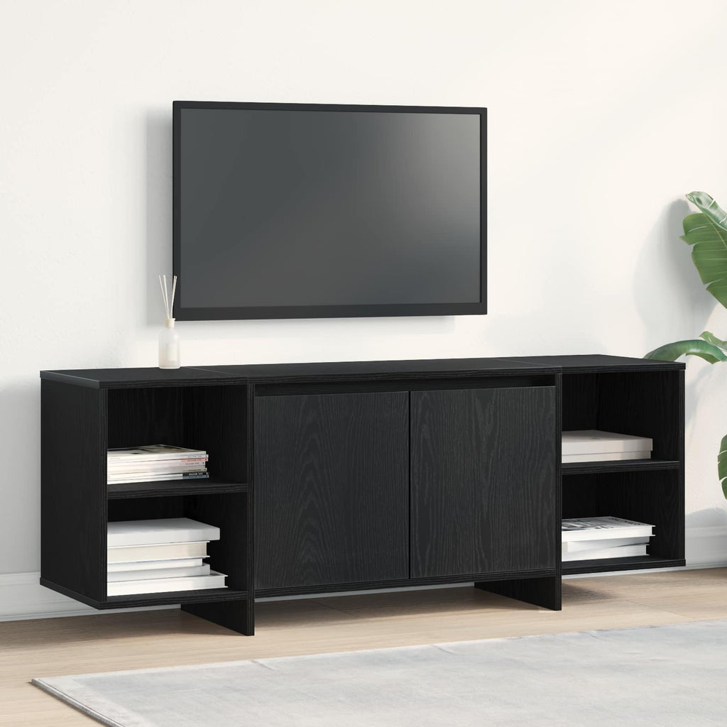 vidaXL TV-Schränk 130 x 35 x 50 cm Schwarze Eiche Holzwerkstoff