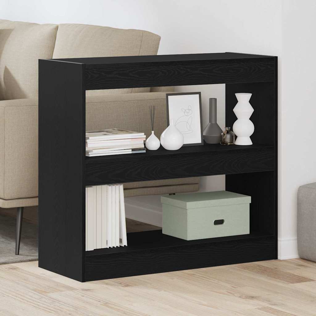 vidaXL Bücherregal 2 pcs Schwarz Eichen-Optik 80 x 30 x 72 cm