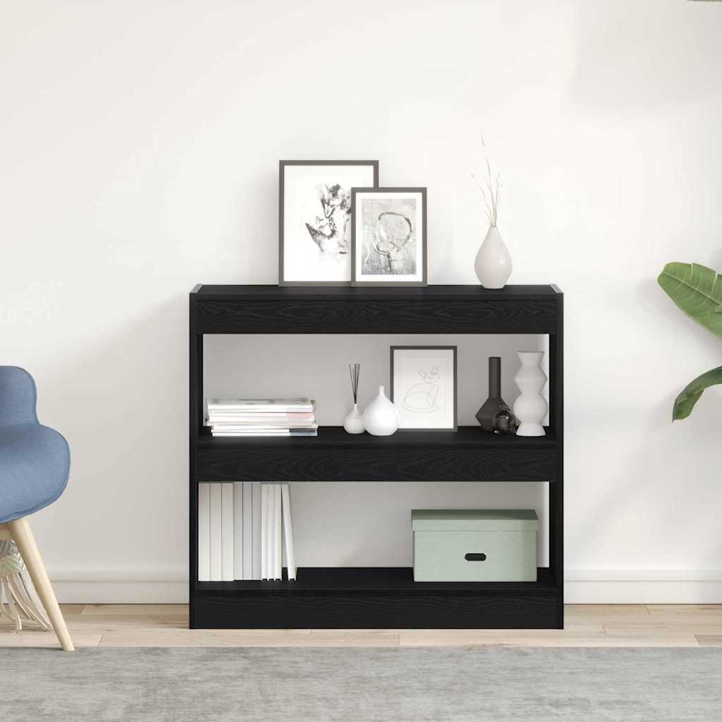 vidaXL Bücherregal 2 pcs Schwarz Eichen-Optik 80 x 30 x 72 cm