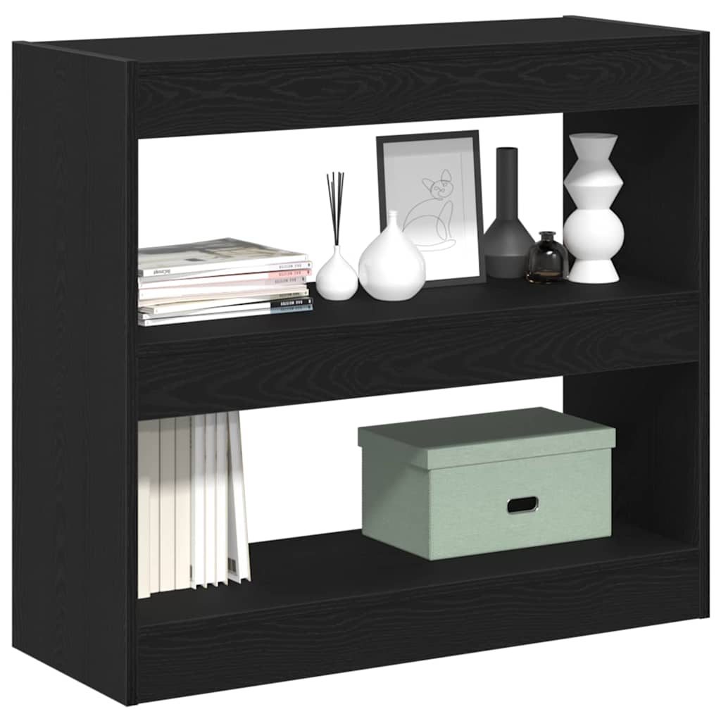 vidaXL Bücherregal 2 pcs Schwarz Eichen-Optik 80 x 30 x 72 cm