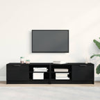 vidaXL TV-Schränk 2 pcs Schwarz Eichen-Optik 80 x 35 x 36,5 cm