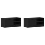 vidaXL TV-Schränk 2 pcs Schwarz Eichen-Optik 80 x 35 x 36,5 cm