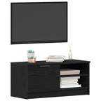 vidaXL TV-Schränk 2 pcs Schwarz Eichen-Optik 80 x 35 x 36,5 cm