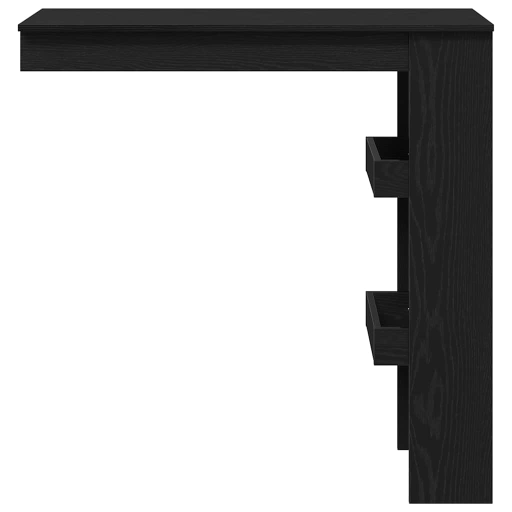 vidaXL Wand Bar Tisch Schwarz Eichen-Optik 102 x 45 x 103,5 cm