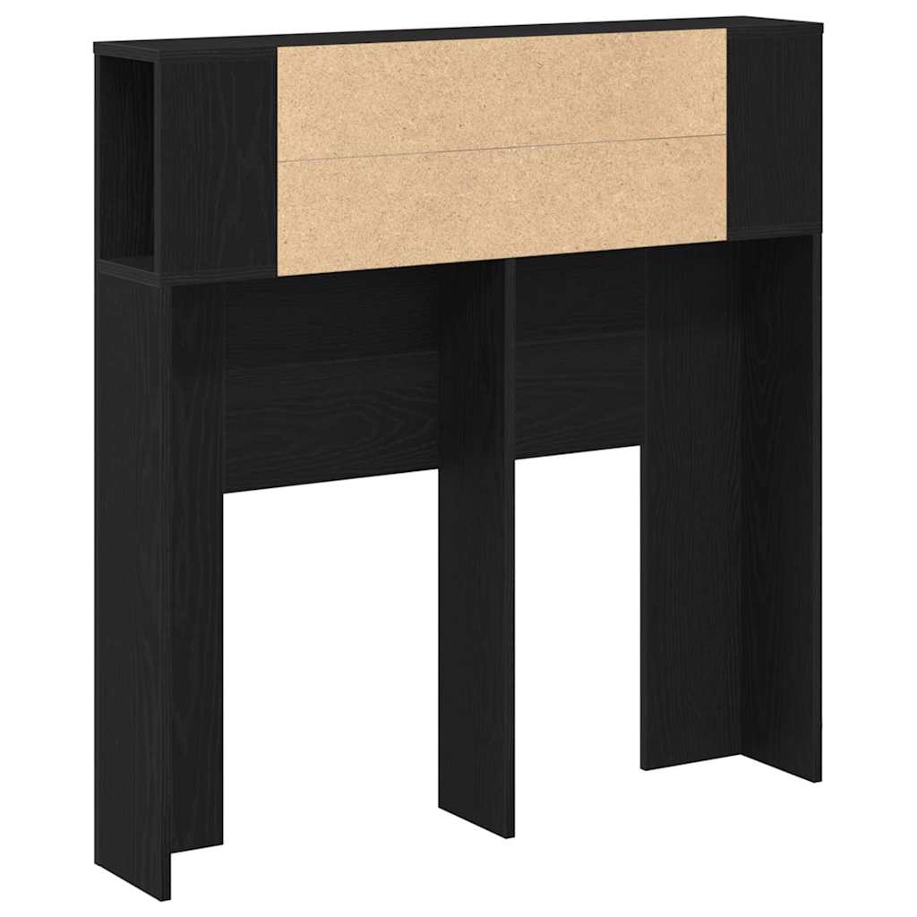 vidaXL Kopfteil Schrank mit Regal Schwarz Eichen-Optik Holzwerkstoff