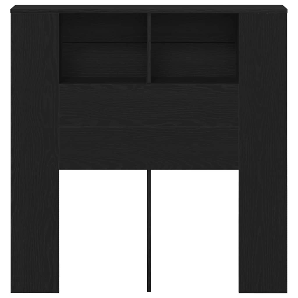 vidaXL Kopfteil Schrank mit Regal Schwarz Eichen-Optik Holzwerkstoff