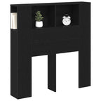 vidaXL Kopfteil Schrank mit Regal Schwarz Eichen-Optik Holzwerkstoff