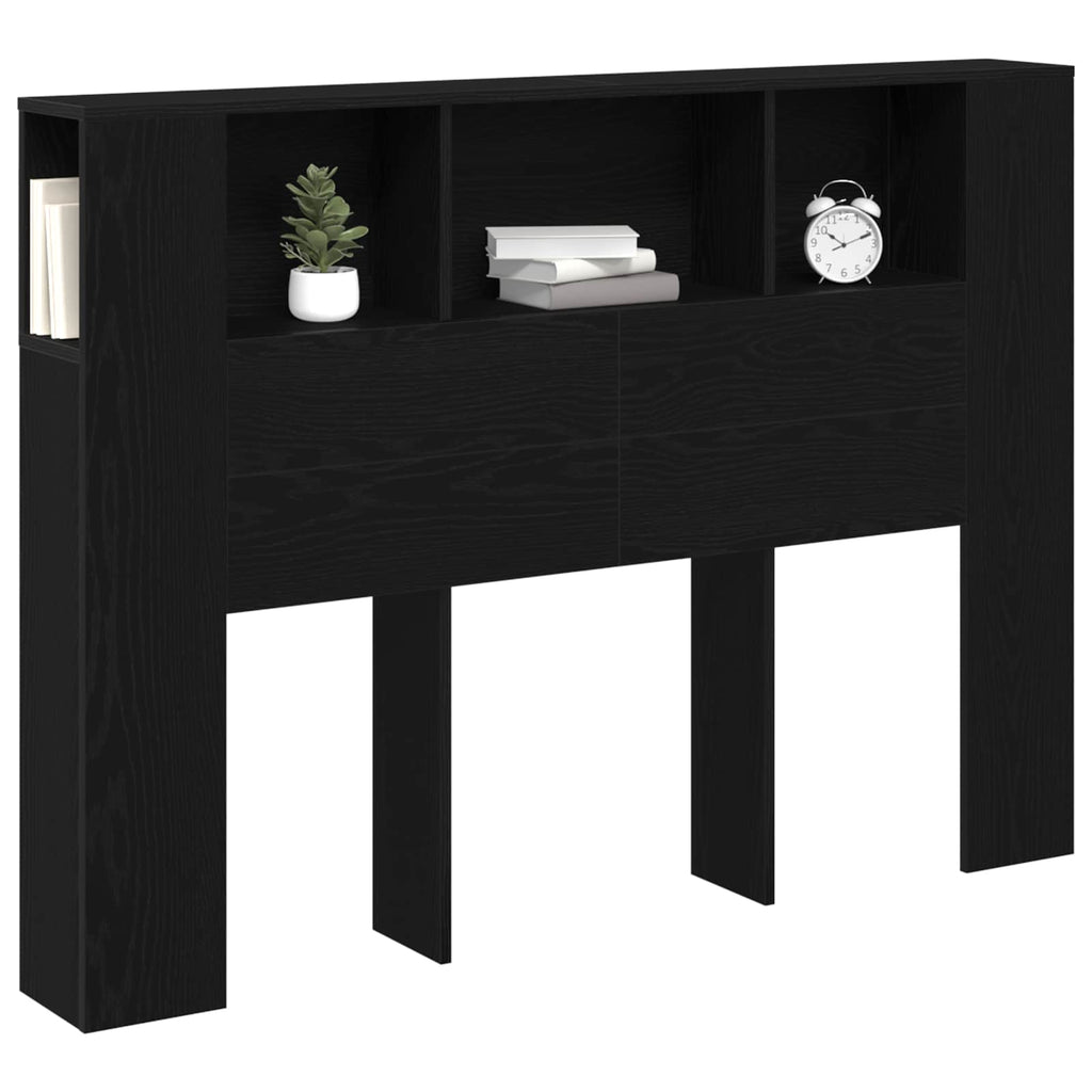 vidaXL Kopfteil Schrank mit Speicher Schwarz Eichen-Optik