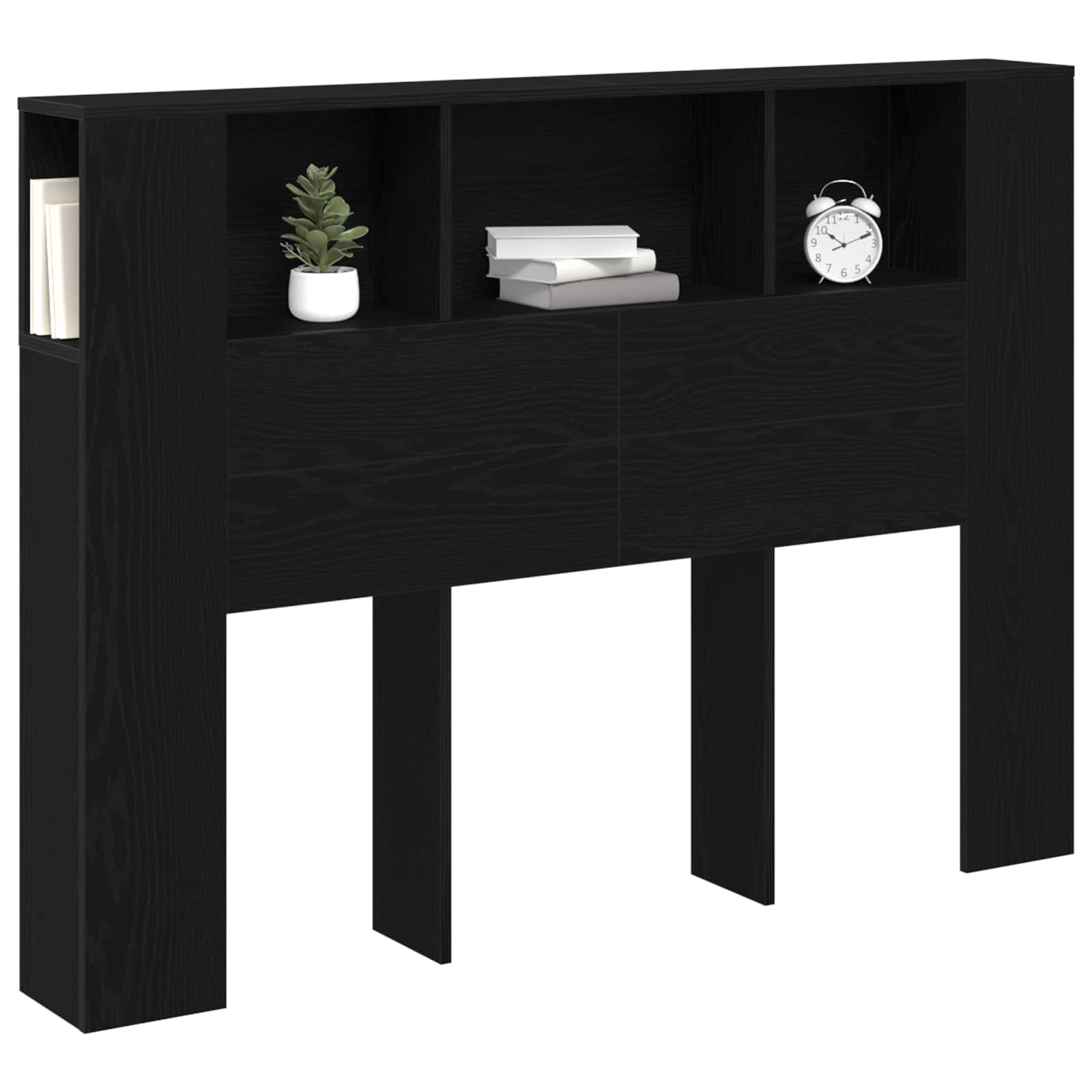 vidaXL Kopfteil Schrank mit Speicher Schwarz Eichen-Optik