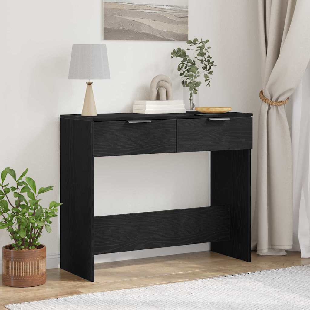 vidaXL Konsolentisch mit Speicher Schwarz Eichen-Optik 30 x 36 x 75 cm