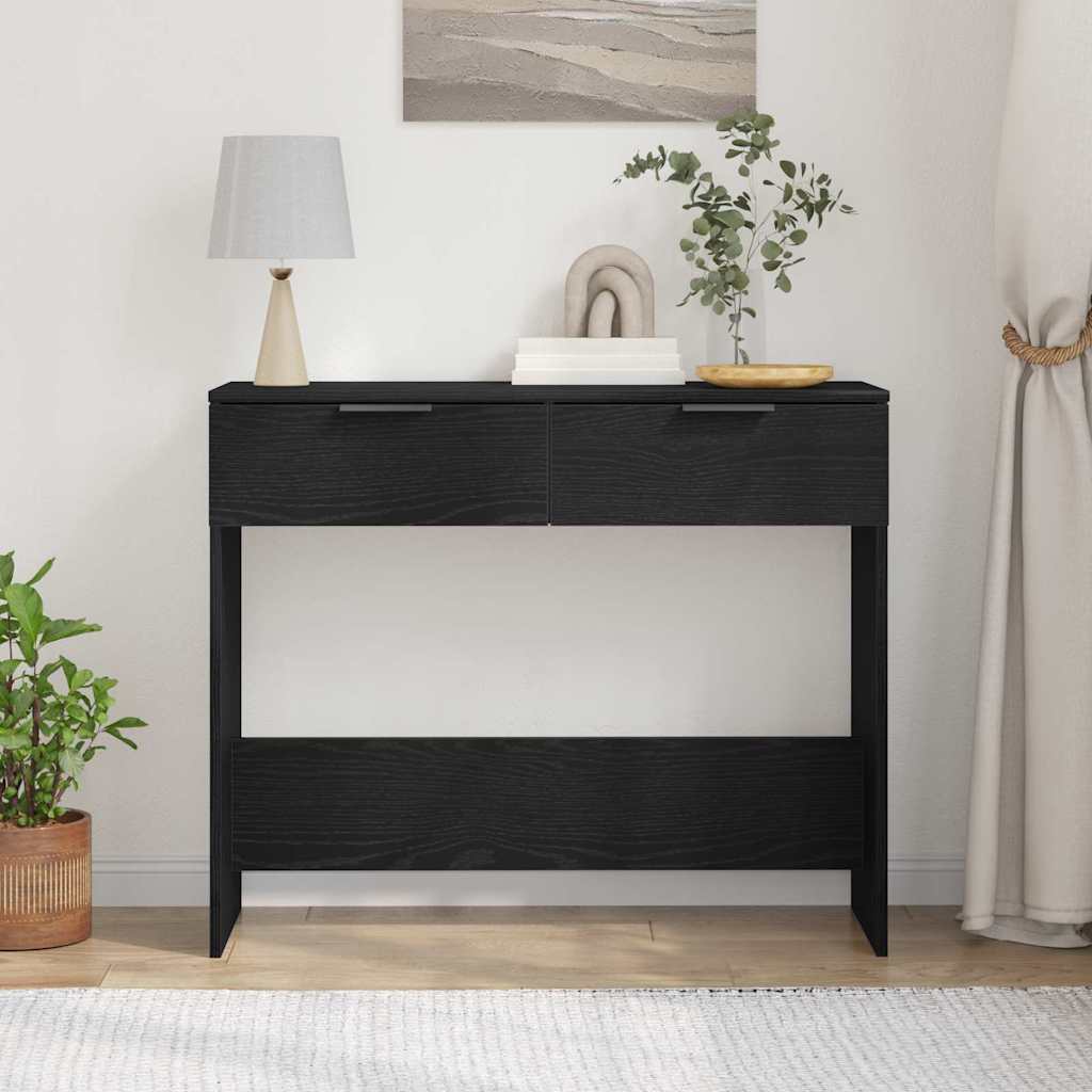 vidaXL Konsolentisch mit Speicher Schwarz Eichen-Optik 30 x 36 x 75 cm
