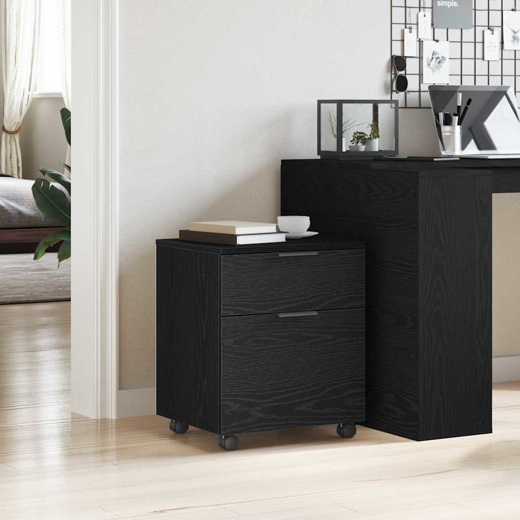 vidaXL Aktenschrank Schwarz Eichen-Optik 45 x 38 x 54 cm Holzwerkstoff