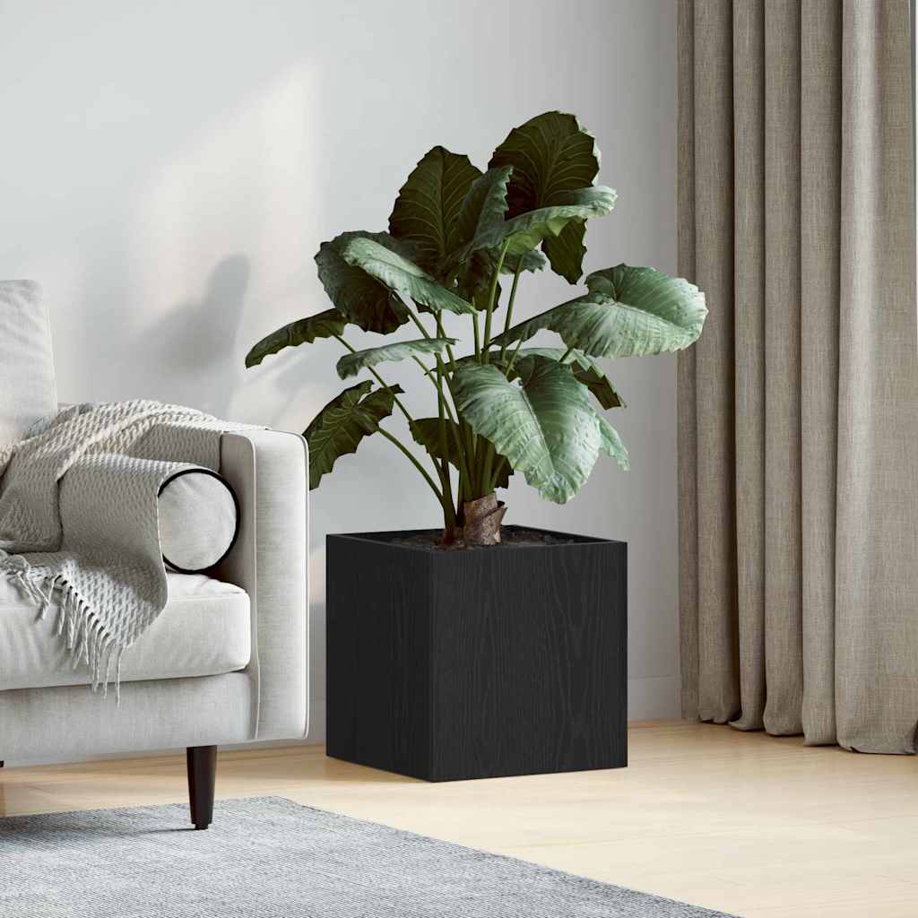vidaXL Blumentopfschachtel Schwarz Eichen-Optik 40 x 40 x 40 cm