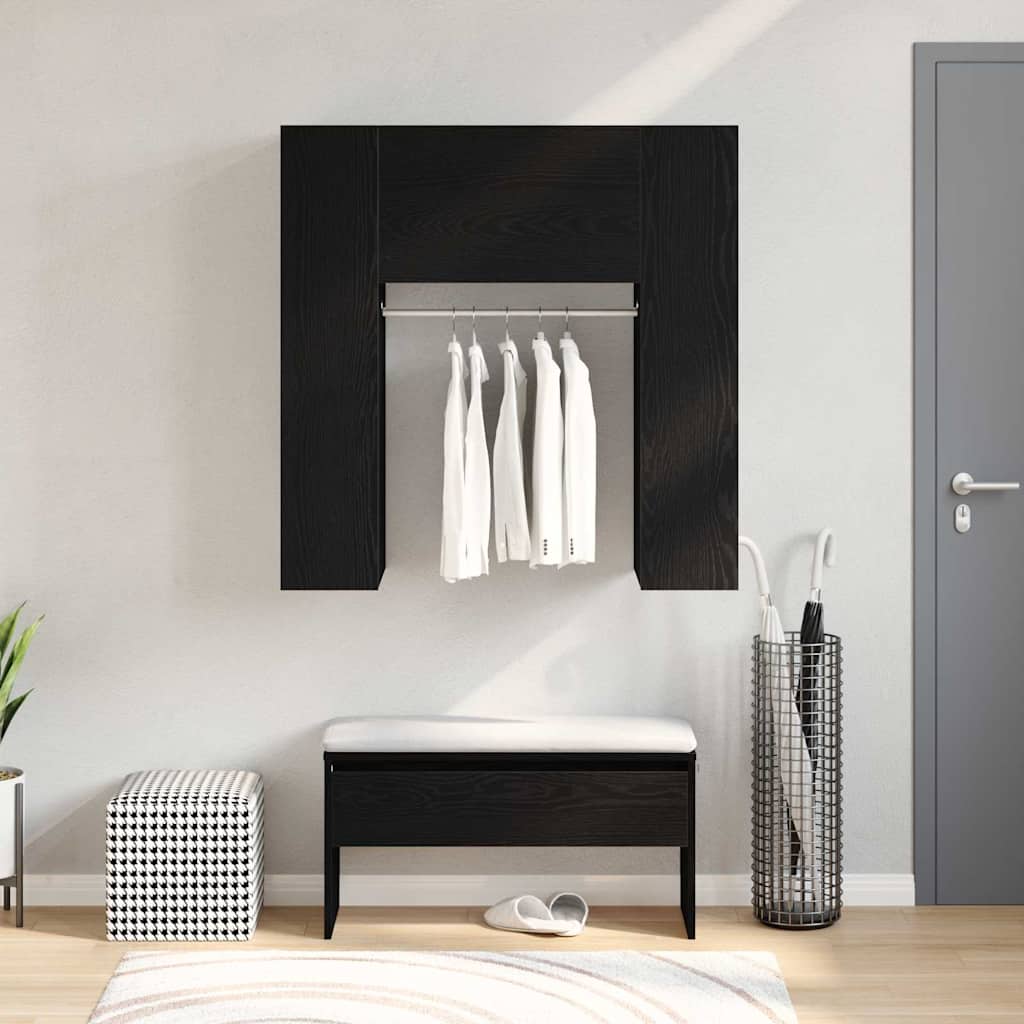 vidaXL Flurschrank mit Regal Schwarz Eichen-Optik 97,5 x 37 x 99 cm
