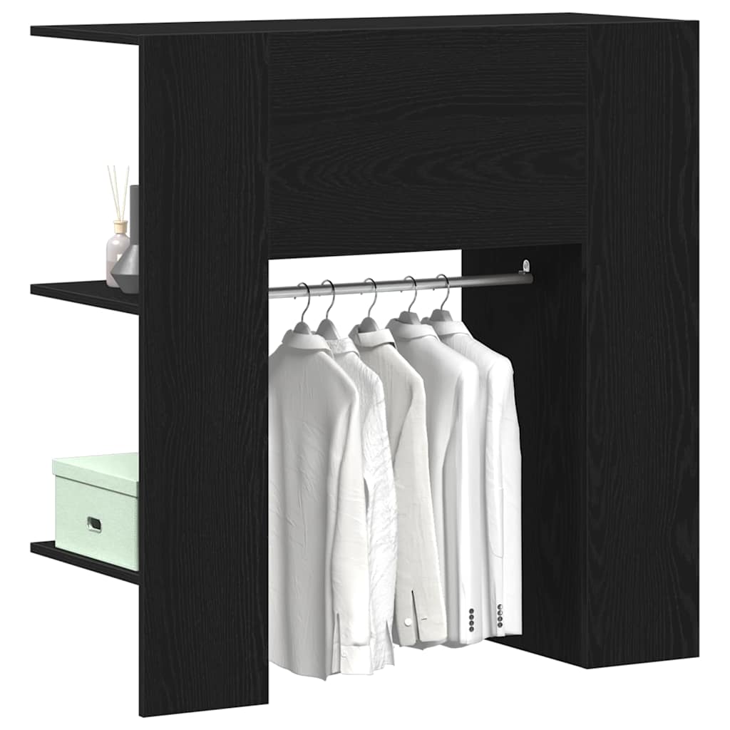 vidaXL Flurschrank mit Regal Schwarz Eichen-Optik 97,5 x 37 x 99 cm
