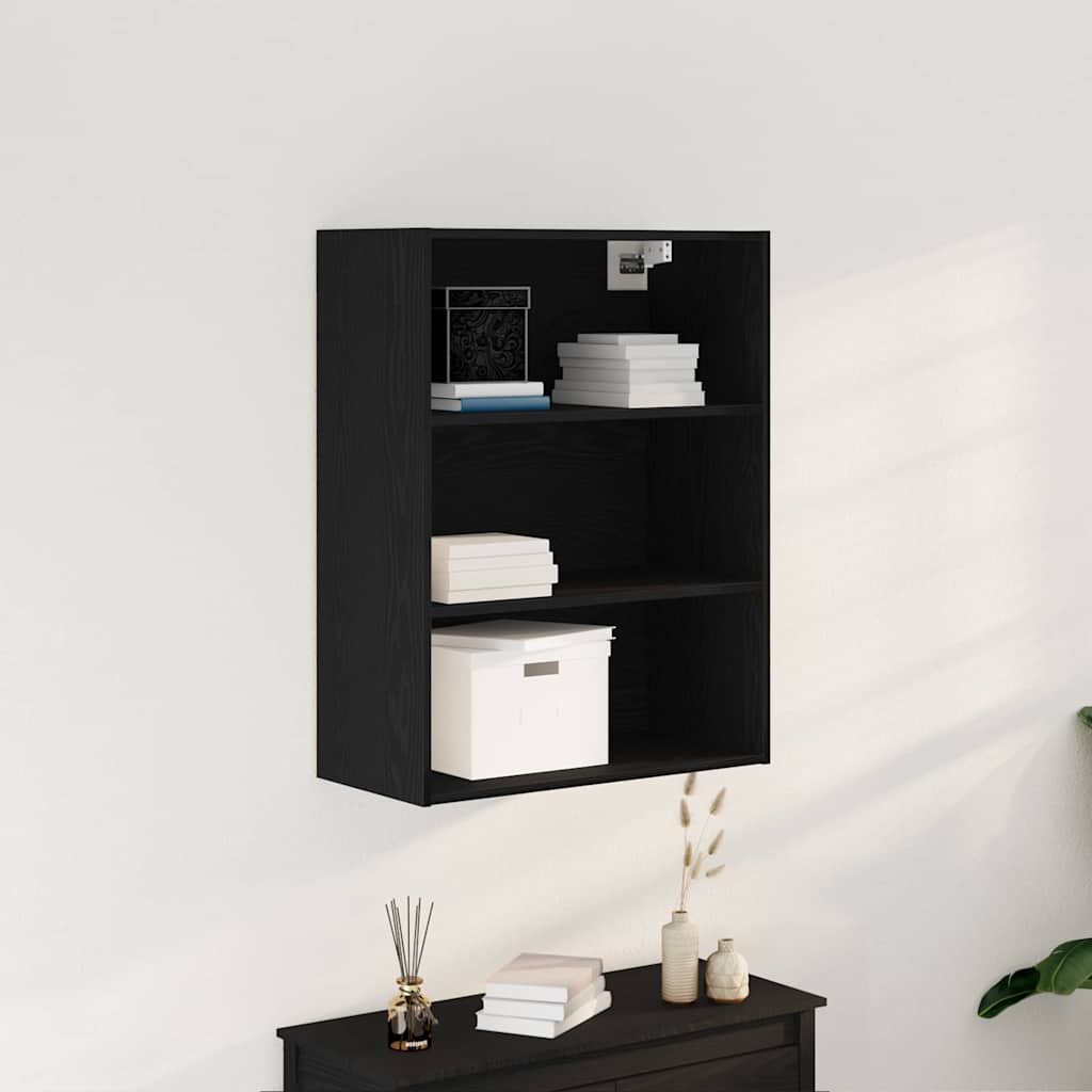 vidaXL Hängender Wandschrank Schwarz Eichen-Optik 69,5 x 32,5 x 90 cm