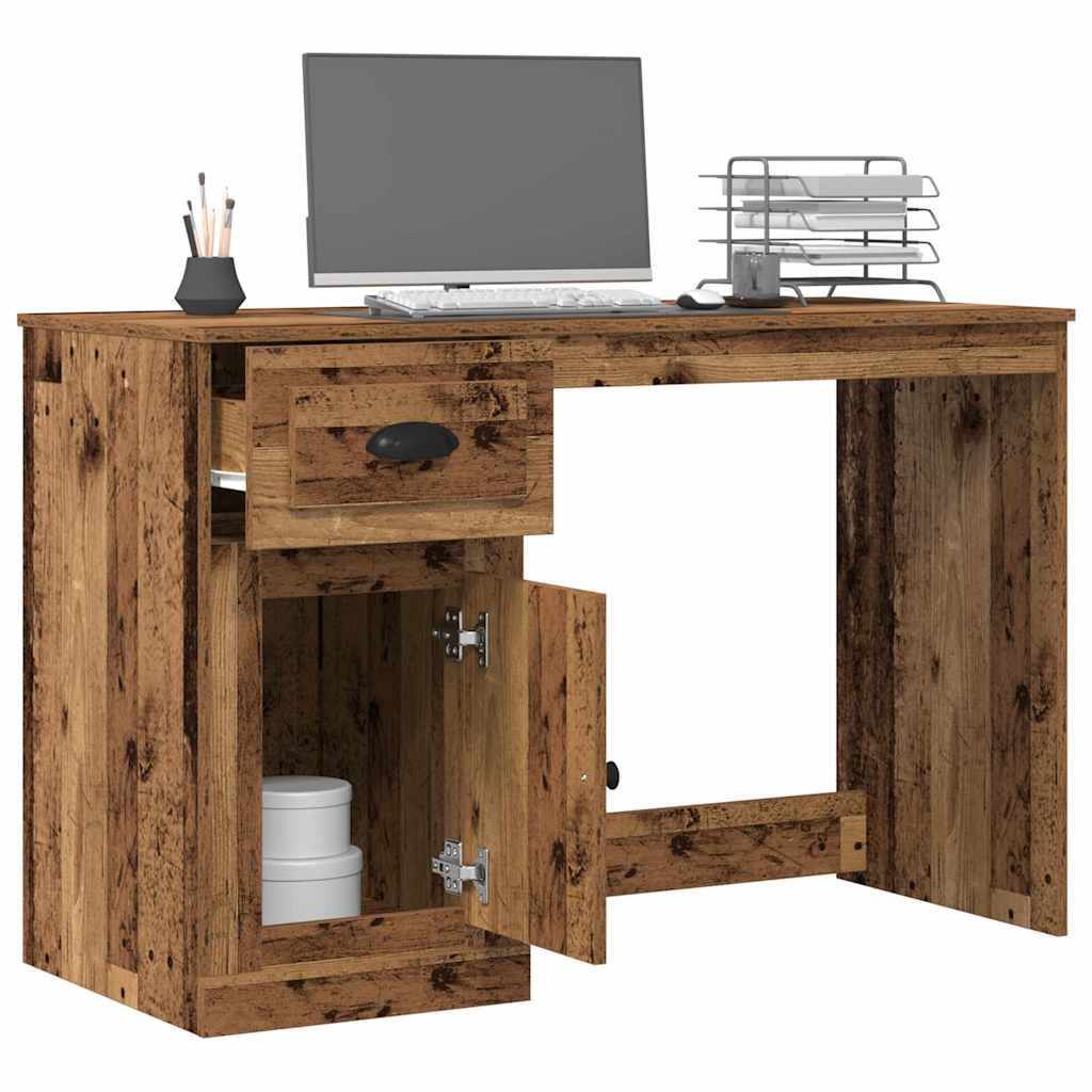 vidaXL Schreibtisch mit Tür Altholz 50 x 115 x 75 cm Holzwerkstoff