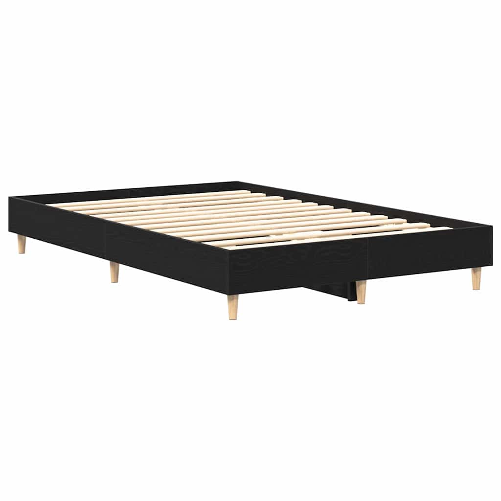 vidaXL Bettrahmen Schwarz Eichen-Optik 203 x 123 x 25 cm Holzwerkstoff