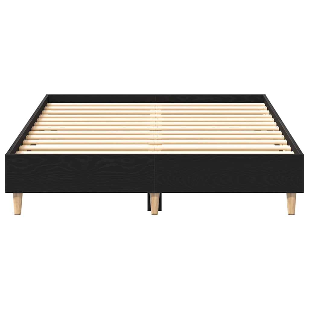 vidaXL Bettrahmen Schwarz Eichen-Optik 203 x 123 x 25 cm Holzwerkstoff