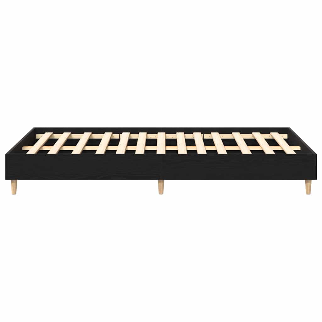 vidaXL Bettrahmen Schwarz Eichen-Optik 203 x 123 x 25 cm Holzwerkstoff