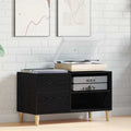 vidaXL Schallplattenschrank Schwarz Eichen-Optik 84,5 x 38 x 48 cm