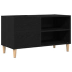 vidaXL Schallplattenschrank Schwarz Eichen-Optik 84,5 x 38 x 48 cm