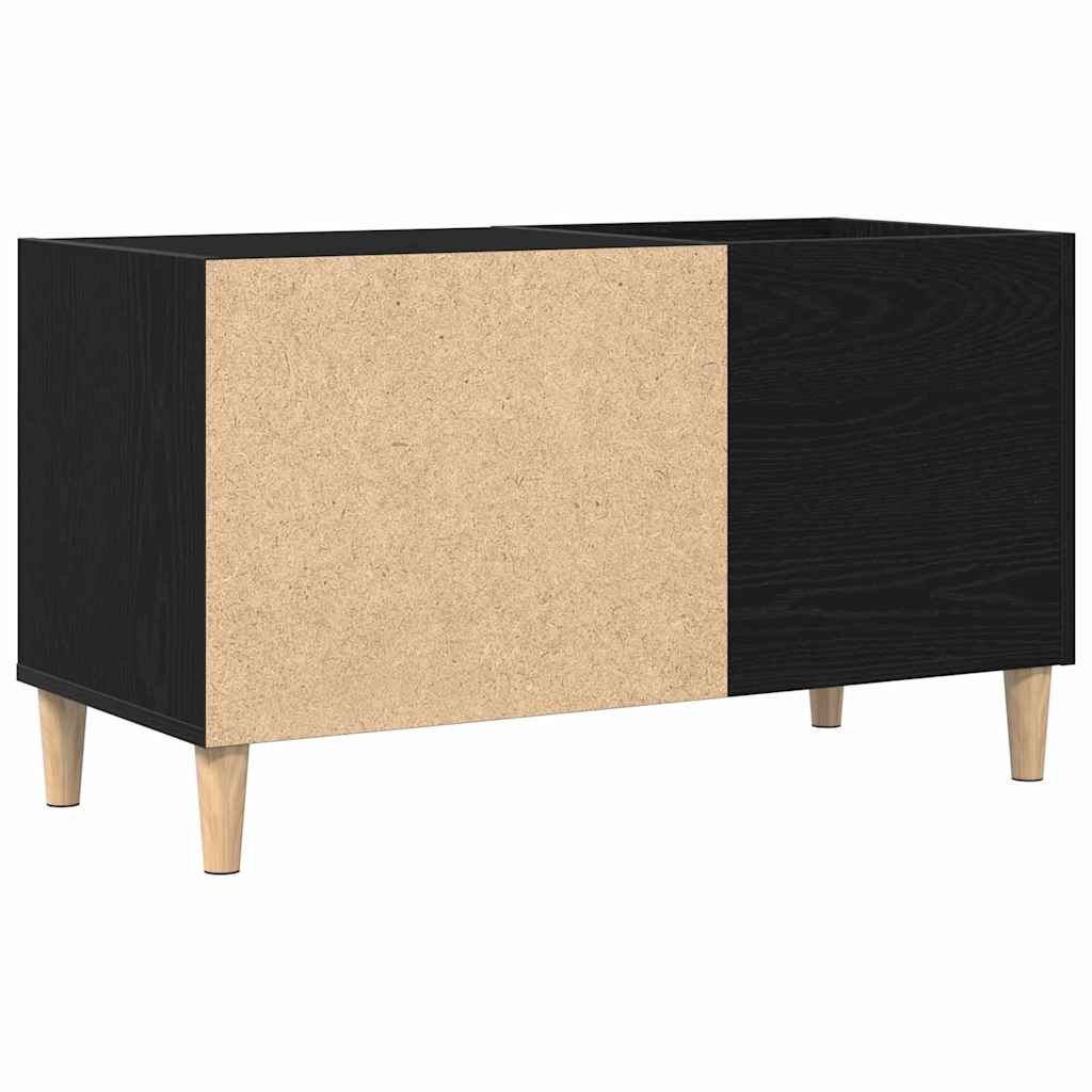 vidaXL Schallplattenschrank Schwarz Eichen-Optik 84,5 x 38 x 48 cm