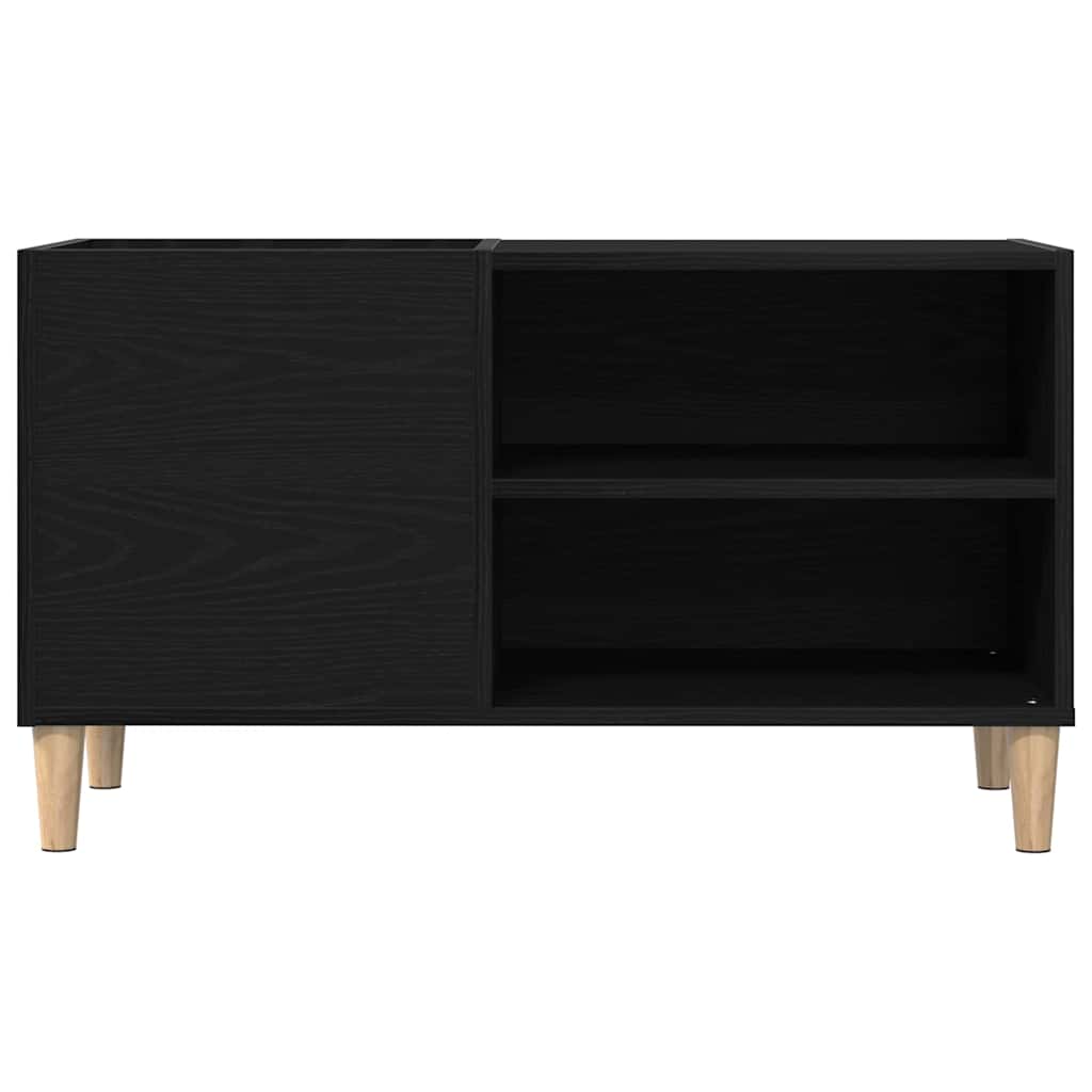 vidaXL Schallplattenschrank Schwarz Eichen-Optik 84,5 x 38 x 48 cm