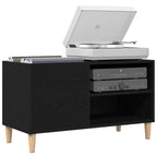 vidaXL Schallplattenschrank Schwarz Eichen-Optik 84,5 x 38 x 48 cm