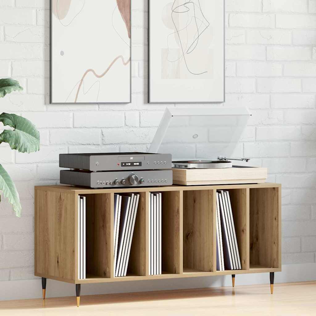 vidaXL Schallplattenschrank mit Regal Artisan-Eiche 100 x 38 x 48 cm
