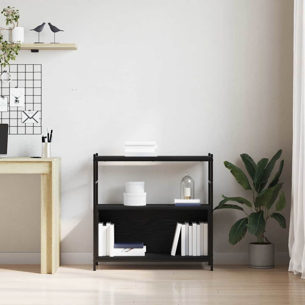 vidaXL Regal Schwarz Eichen-Optik 80 x 30 x 78.5 cm Holzwerkstoff