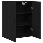 vidaXL Wandmontierter Schrank Schwarz Eichen-Optik 69,5 x 34 x 90 cm