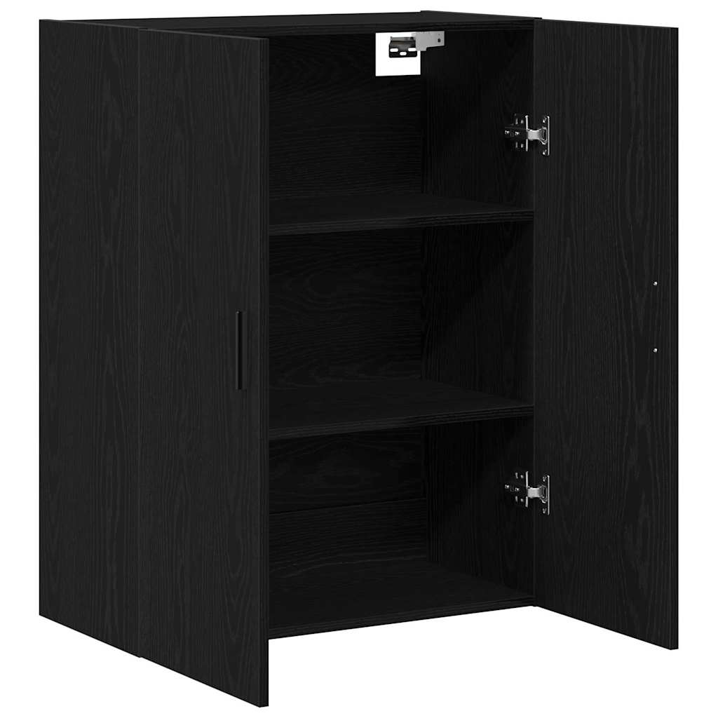 vidaXL Wandmontierter Schrank Schwarz Eichen-Optik 69,5 x 34 x 90 cm