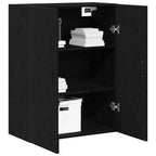 vidaXL Wandmontierter Schrank Schwarz Eichen-Optik 69,5 x 34 x 90 cm